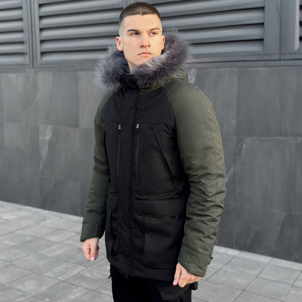 Парка Pobedov Seniora Udacha Gray Черный, хаки - 