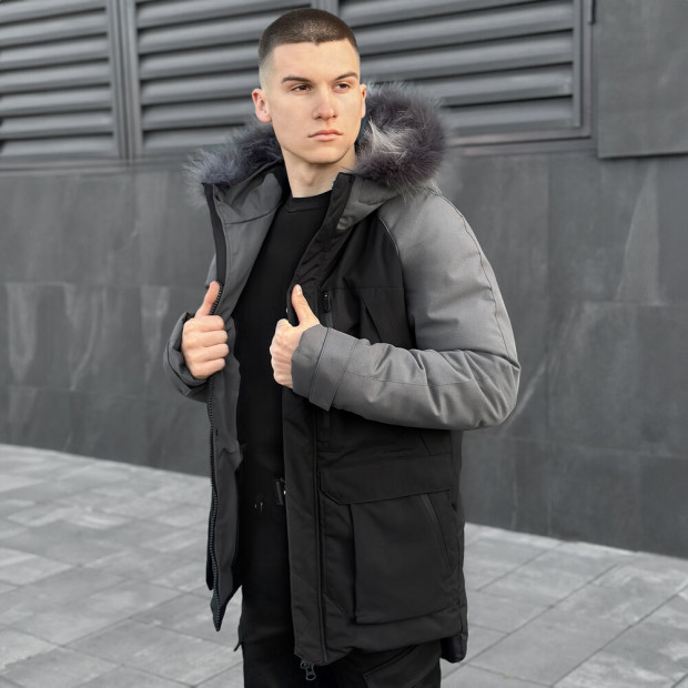 Парка Pobedov Seniora Udacha Gray Черно-серый - 1