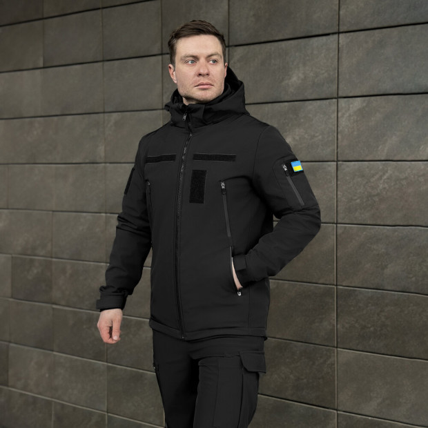 Куртка Pobedov Motive із липучками Чорний - 