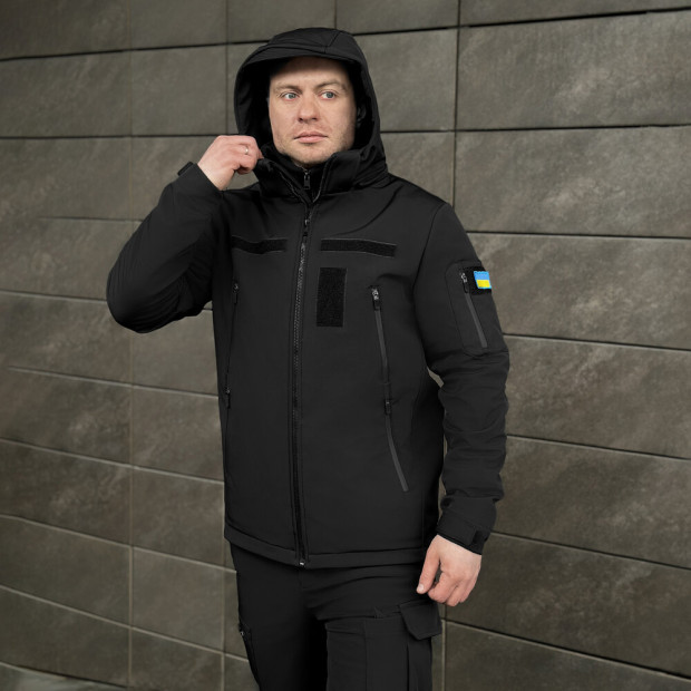 Куртка Pobedov Motive із липучками Чорний - 5