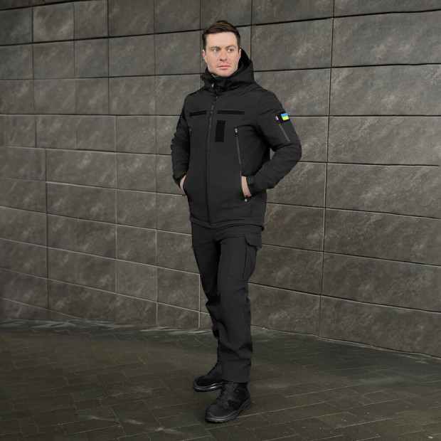 Куртка Pobedov Motive із липучками Чорний - 6