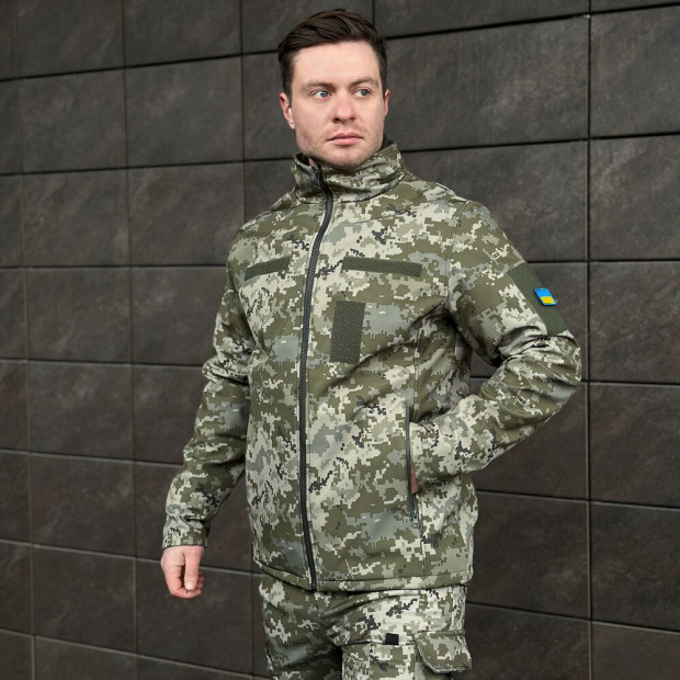 Куртка Pobedov Shadow Військова з липучками Піксель - 1