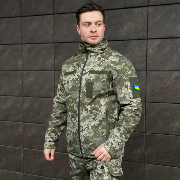 Куртка Pobedov Shadow Військова з липучками Піксель - 