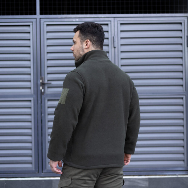 Толстовка тактическая флисовая Pobedov Voin с липучками Хаки - 4