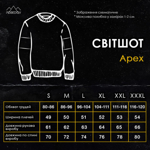 Світшот Pobedov Apex Чорний - 8