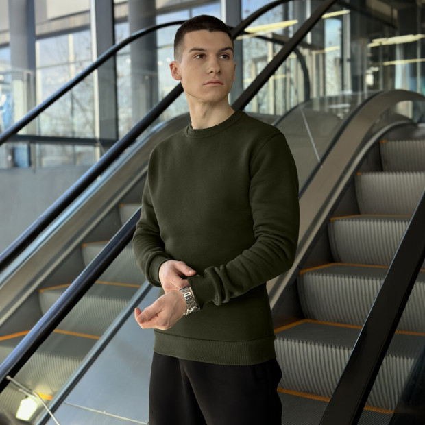 Світшот Pobedov 007 ЗИМА Темний хакі - 2