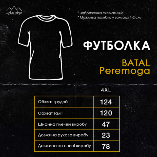 Футболка Pobedov Peremoga BATAL Військова Чорний Черный - 6