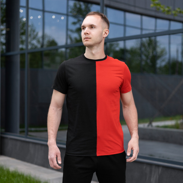 Футболка Pobedov Segmentation В2 Черно-красный - 2