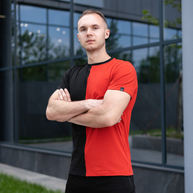 Футболка Pobedov Segmentation В2 Чорно-червоний - 1