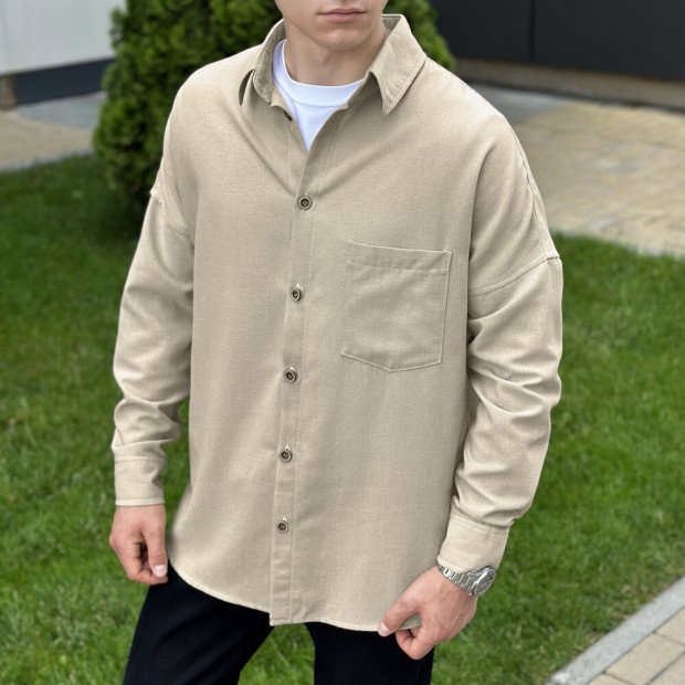 Сорочка Pobedov Founder Бежевий - 3