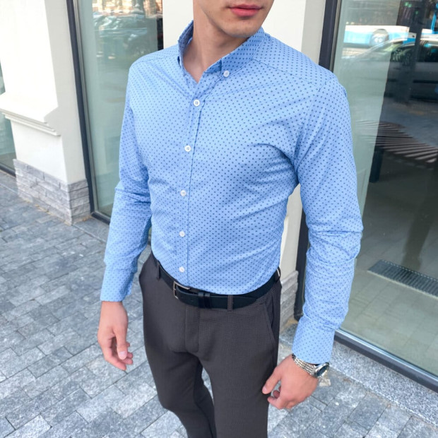 Сорочка Pobedov Orel в дизайн Блакитний - 