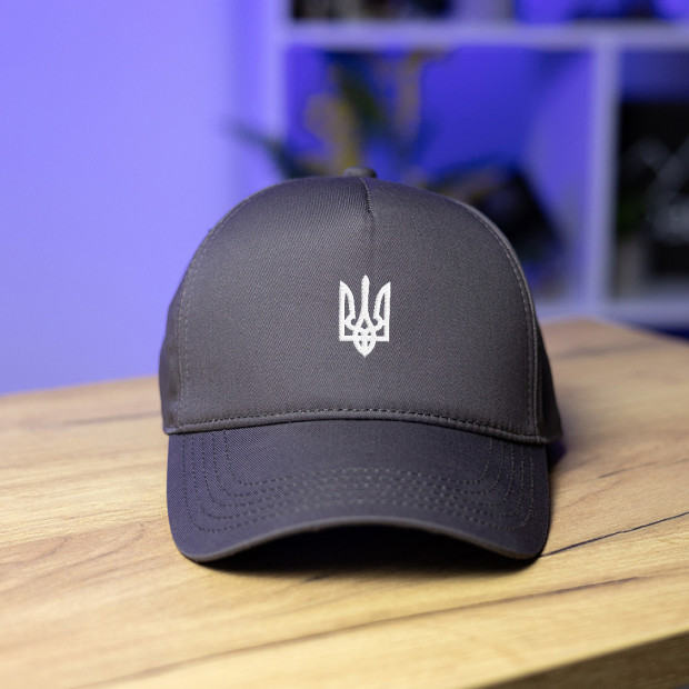 Кепка Pobedov Trucker Cotton Герб белая вышивка Антрацит - 