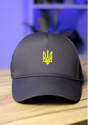 Кепка Pobedov Trucker Cotton - Герб жовта вишивка Антрацит
