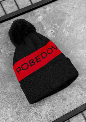 Шапка Pobedov Hat Warmly Чорно-червоний