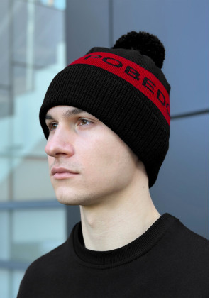 Шапка Pobedov Hat Warmly Чорно-червоний 2