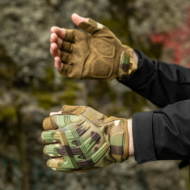Рукавиці Тактичні безпалі Force Камуфляж - 2