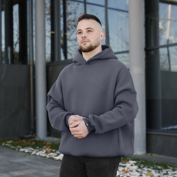 Худі oversize Pobedov Urbanist Темно-сірий - 1