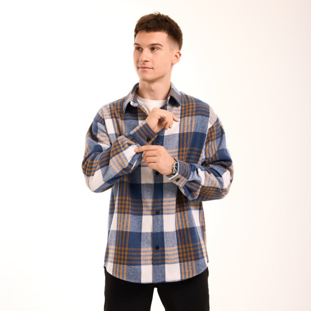 Сорочка Pobedov Tartan Синій - 2