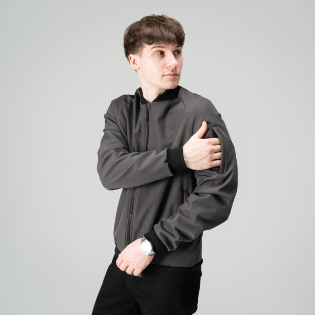 Бомбер Pobedov Thunder Темно-сірий - 1