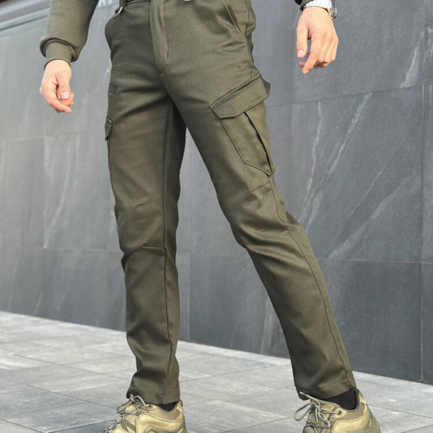 Штани-карго Pobedov trousers Tactical ЗИМА + Тактичний Ремінь у Подарунок Хакі - 