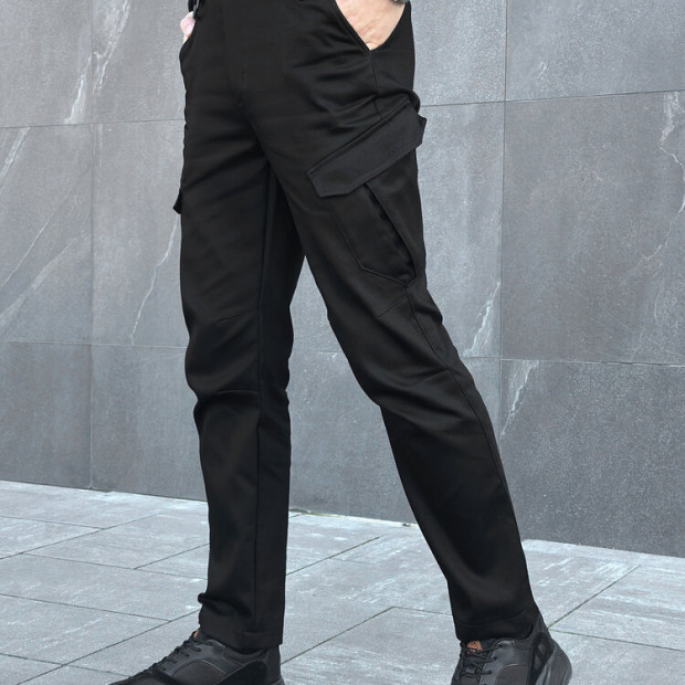 Штани-карго Pobedov trousers Tactical ЗИМА + Тактичний Ремінь у Подарунок Чорний - 