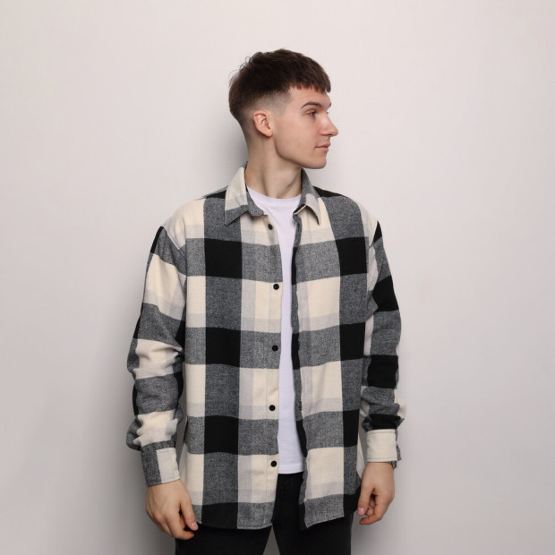 Сорочка Pobedov Tartan Чорно-білий - 