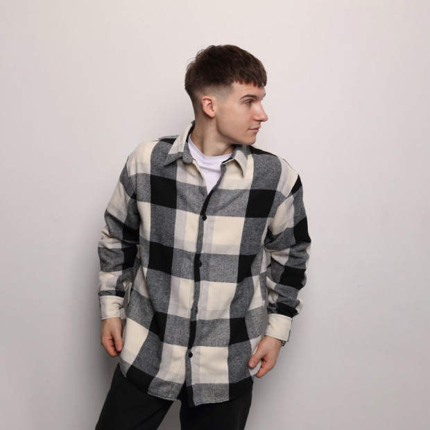Сорочка Pobedov Tartan Чорно-білий - 2