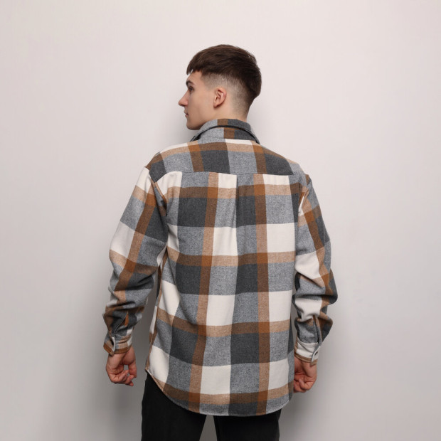 Рубашка Pobedov Tartan Сіро-коричневий - 1