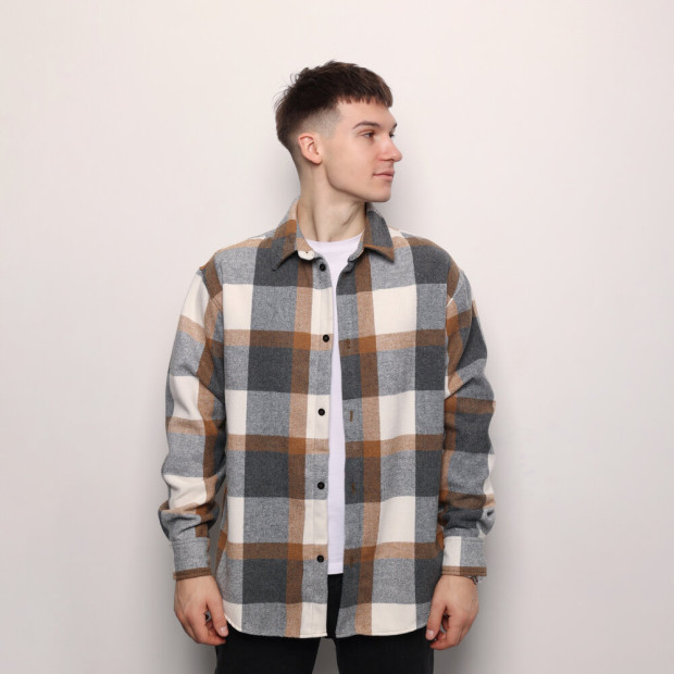 Рубашка Pobedov Tartan Сіро-коричневий - 2