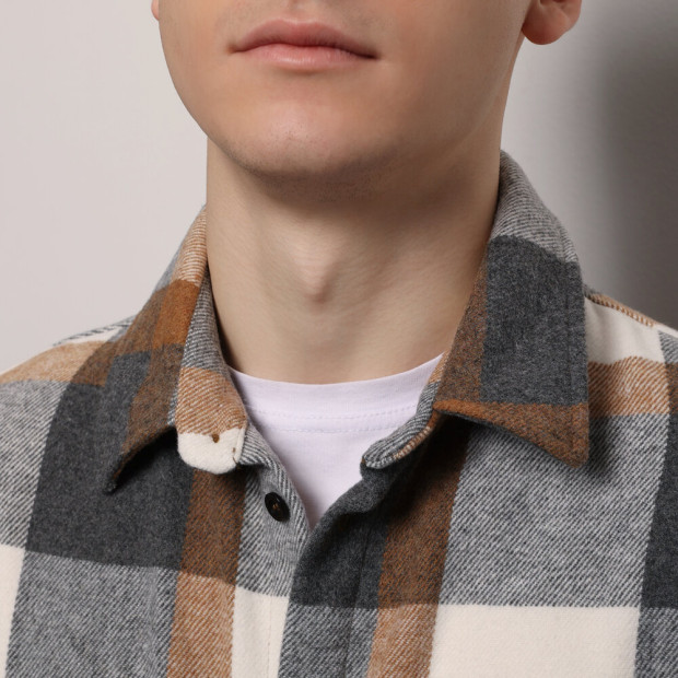 Рубашка Pobedov Tartan Сіро-коричневий - 3