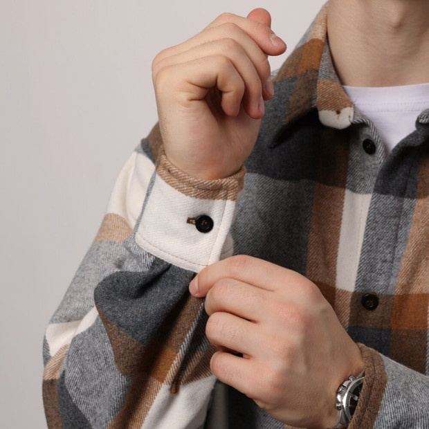 Рубашка Pobedov Tartan Сіро-коричневий - 4
