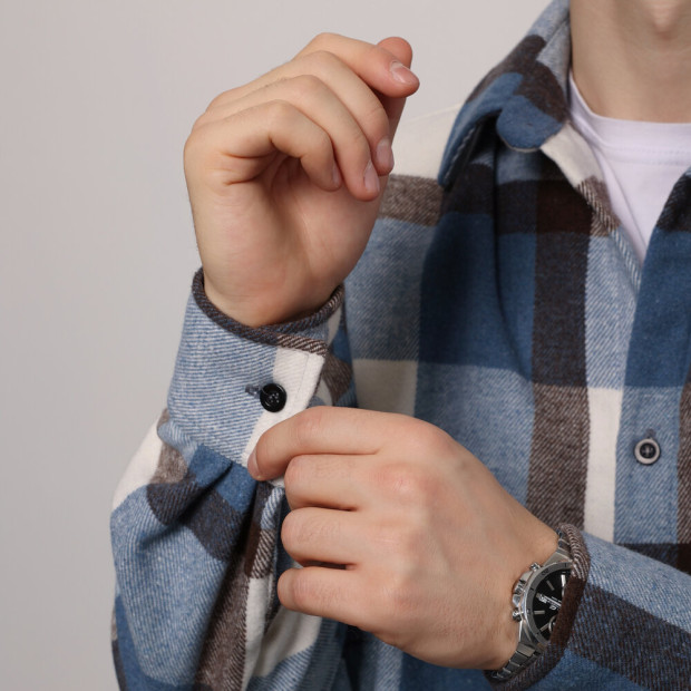 Сорочка Pobedov Tartan Синьо-чорний - 4