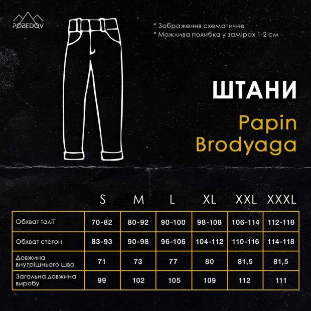 Штани-карго Pobedov Papin Brodyaga Жіночі Чорний - 7
