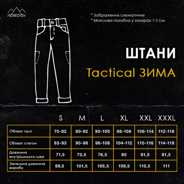 Штани-карго Pobedov trousers Tactical ЗИМА Чорний - 8