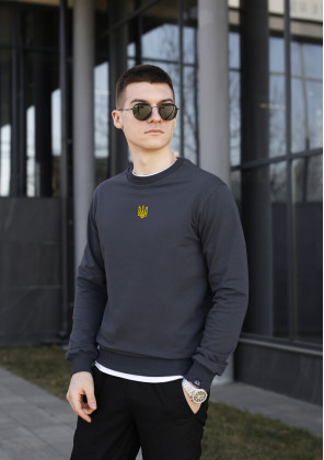 Недавно просмотренные Свитшот Pobedov 001 - Герб желтая вышивка Темно-серый