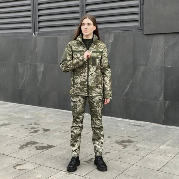 Куртка Pobedov Shadow Жіноча Військова з липучками Піксель - 5