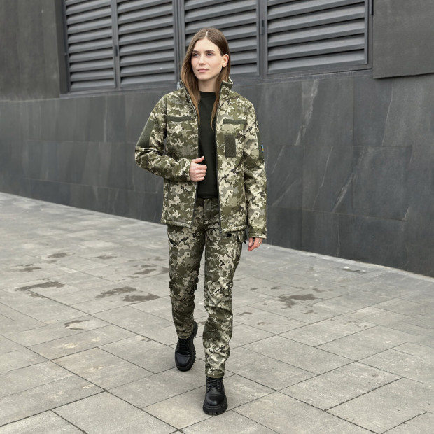 Куртка Pobedov Shadow Жіноча Військова з липучками Піксель - 3