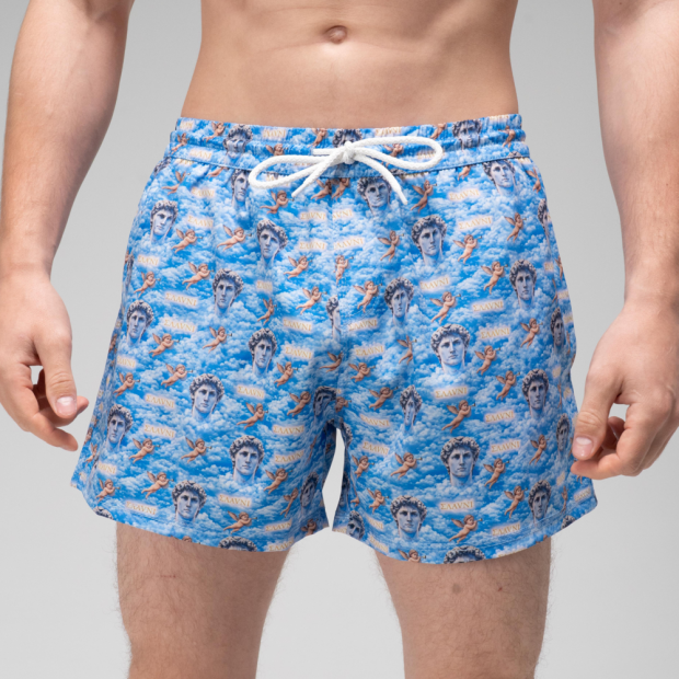Шорти для плавання Slavni Swimming Pool Print Блакитно-білий - 
