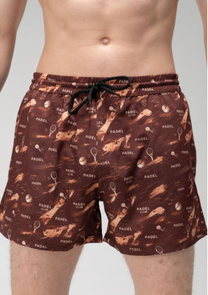 Шорти для плавання Slavni Swimming Pool Print Padel Brown