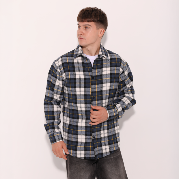 Рубашка Pobedov Tartan Синьо-блакитний - 1