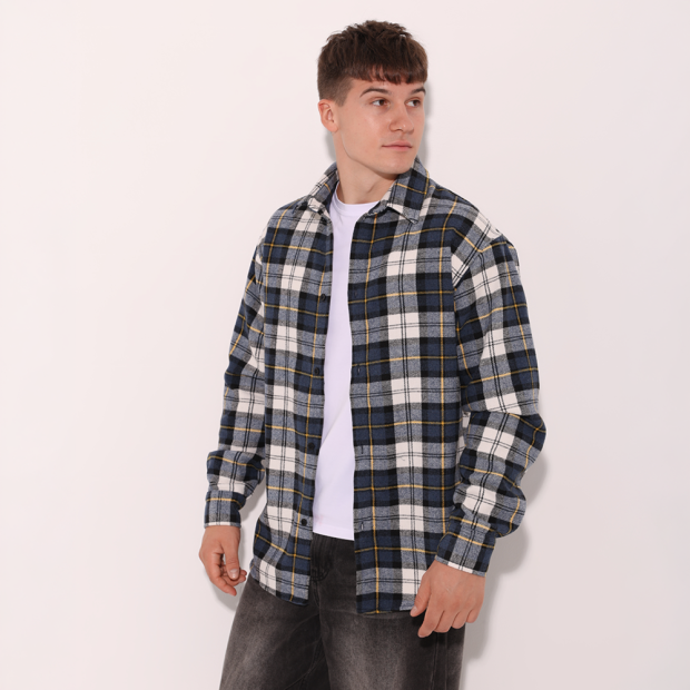Рубашка Pobedov Tartan Синьо-блакитний - 