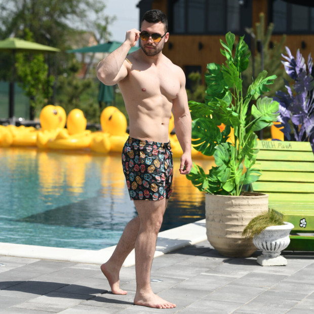 Шорти для плавання Pobedov Pool day Kolorovi cherepy Чорний - 4