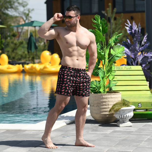 Шорты для плавания Pobedov Pool day Аrbuz Черно-белый - 4