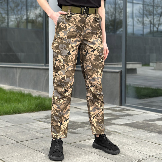 Штани-карго Pobedov Tactical Soft Waterproof Жіночі Піксель - 