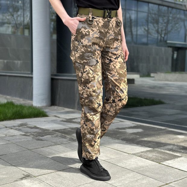 Штани-карго Pobedov Tactical Soft Waterproof Жіночі Піксель - 1